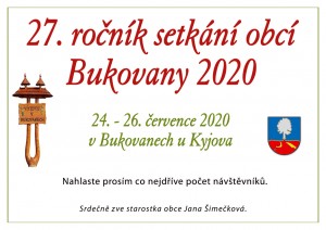 Pozvánka na sraz obcí Bukovany 2020